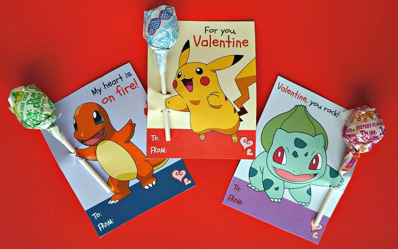 Free printable pokemon valentines day cards