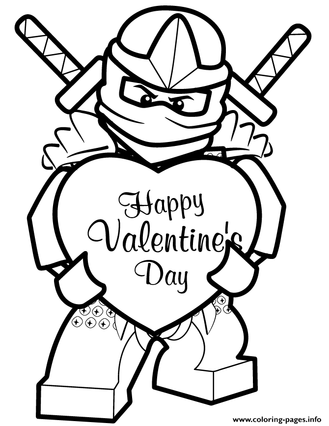 Ninjago ninja happy valentines day coloring page printable