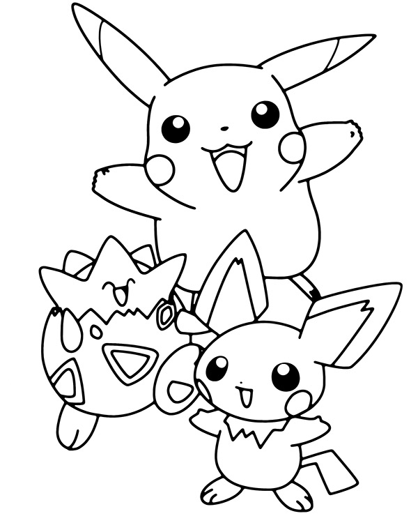 Pikachu coloring page pokemon team