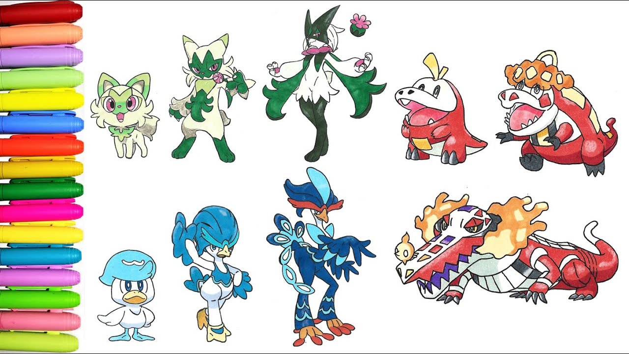 Coloring all gen pokeon starters