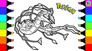 Pokeon coloring pages ega rayquaza colouring book fun for kids