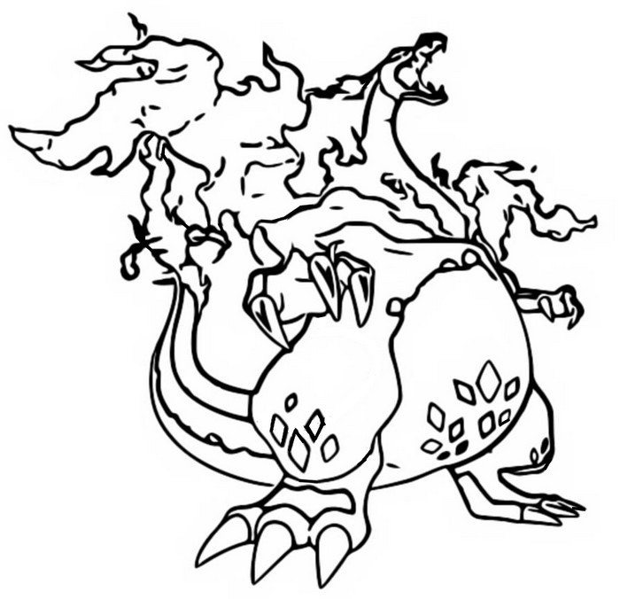 Coloring page gigantamax pokãmon gigantamax charizard