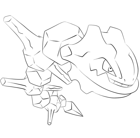 Steelix coloring page free printable coloring pages
