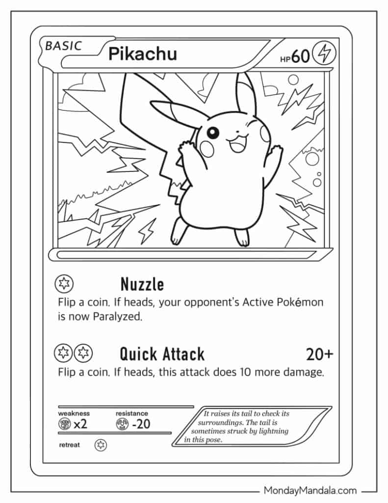 Pikachu coloring pages free pdf printables