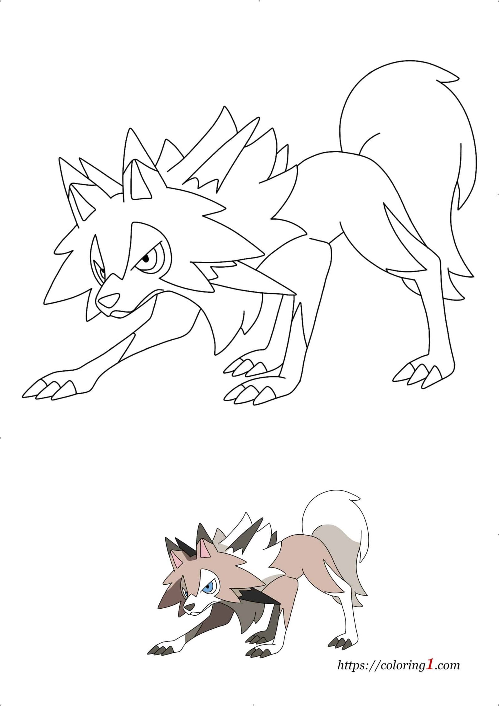 Pokemon lycanroc coloring pages