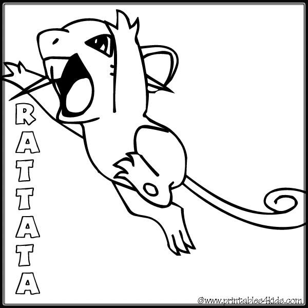 Pokemon rattata coloring page â printables for kids â free word search puzzles coloring pages and other activities