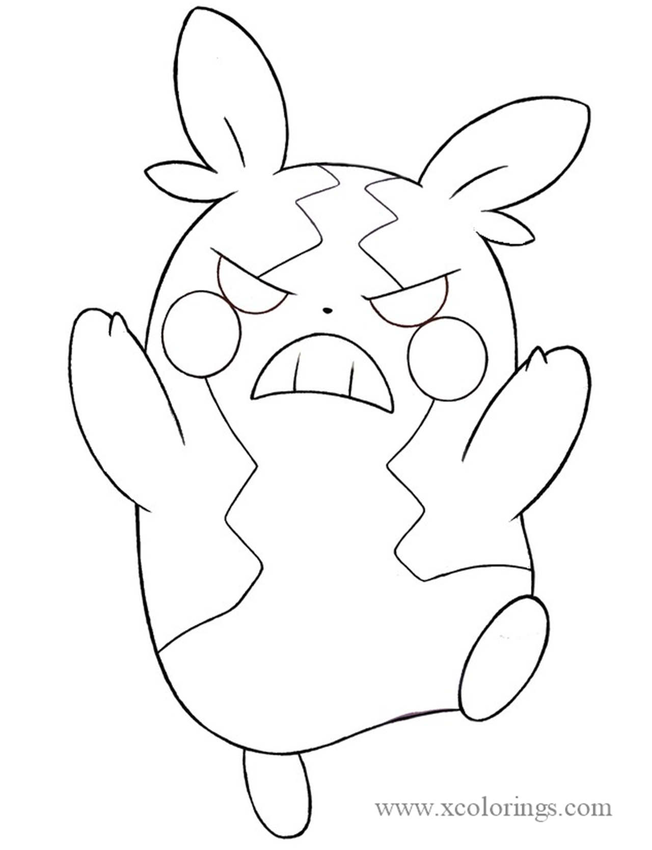 Morpeko angry mode from pokemon sword and shield coloring pages