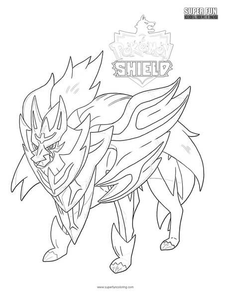 Pokemon shield coloring page