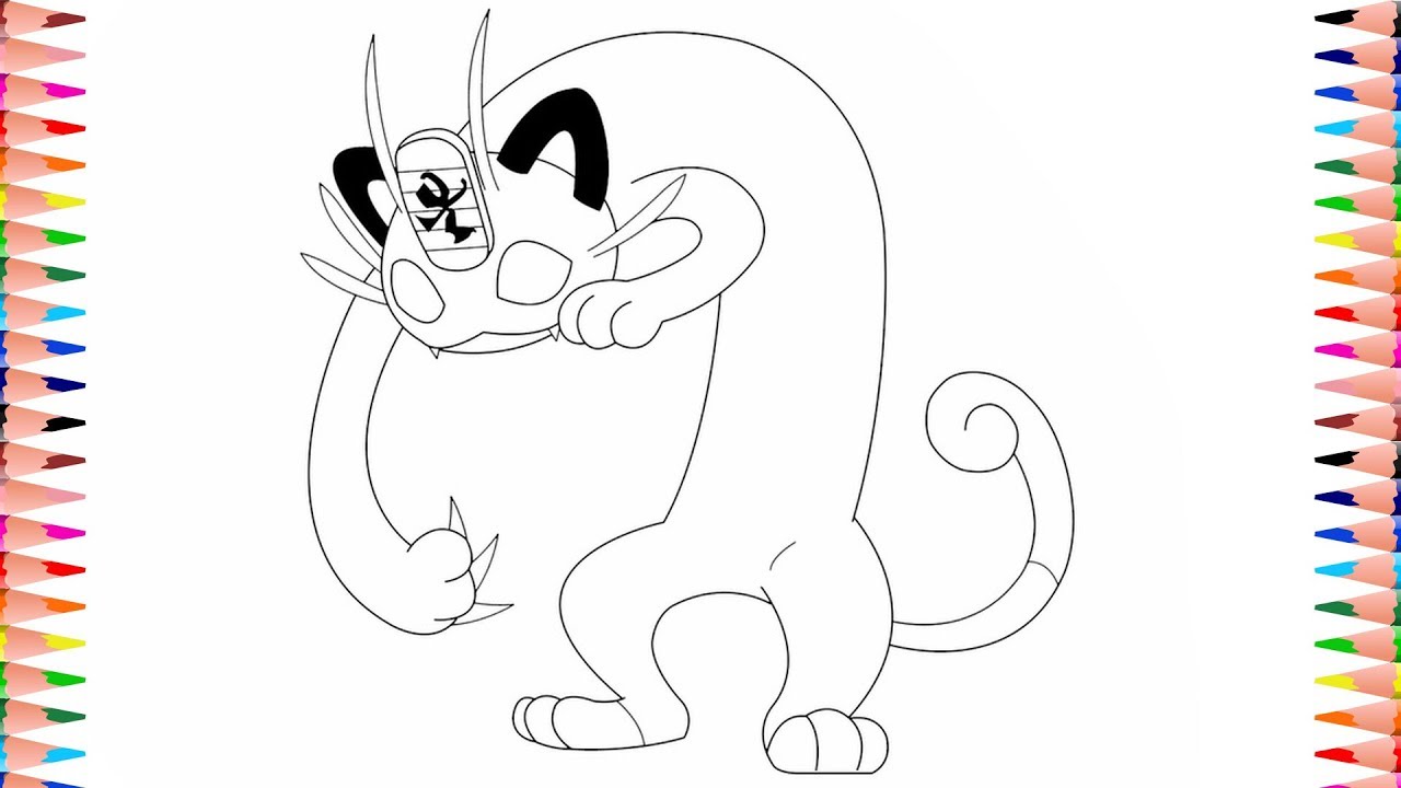 Digital art coloring pokemon sword and shield coloring pages gigantamax meowth new pokemon