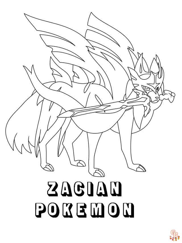 Pokemon zacian coloring pages fun and educational activities