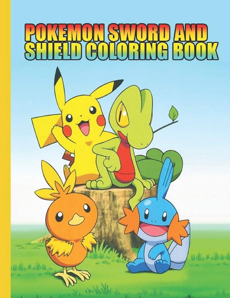 Pokemon sword and shield coloring book pokemon coloring books for kids children toddlers crayons adult mini girls and boys large x coloring pages books