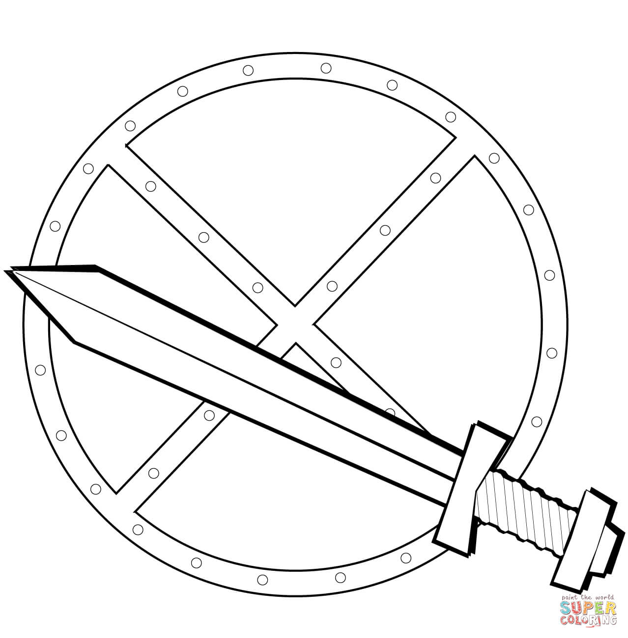 Sword and shield coloring page free printable coloring pages