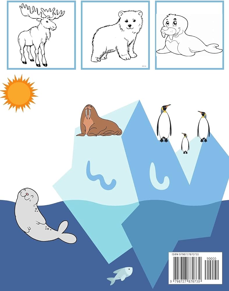 Arctic animals coloring book cute arctic animals a perfect gift coloring pages for kids love animals nature cool seal morse polar bear and more zii zii books