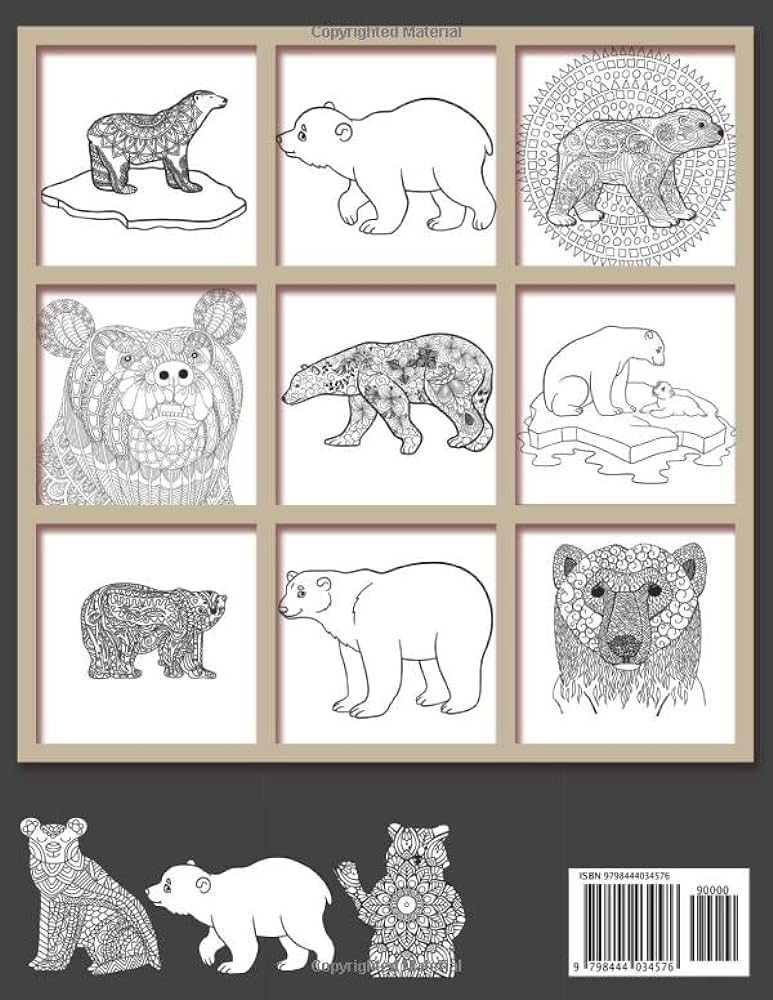 Polar bear coloring book amazing mandala style polar bear coloring pages for all ages