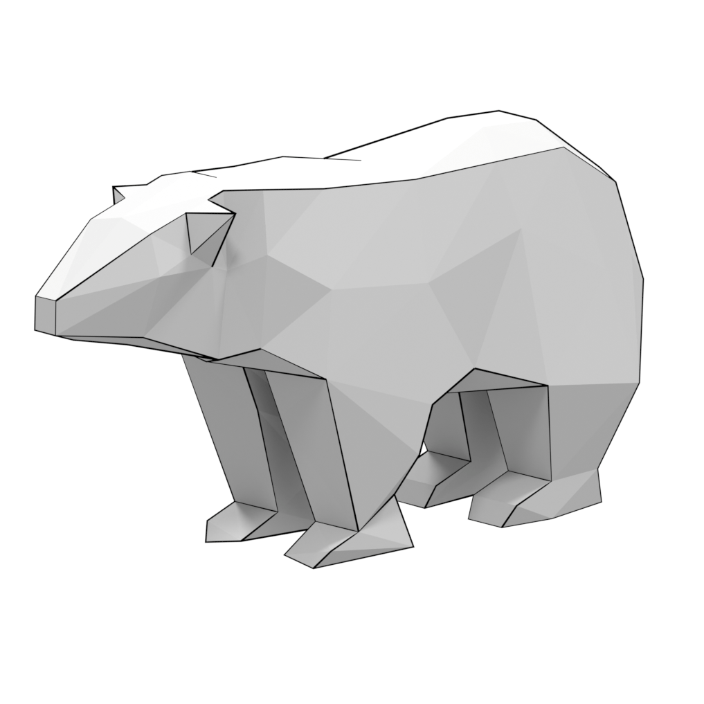 D paper craft model of polar bear free printable papercraft templates