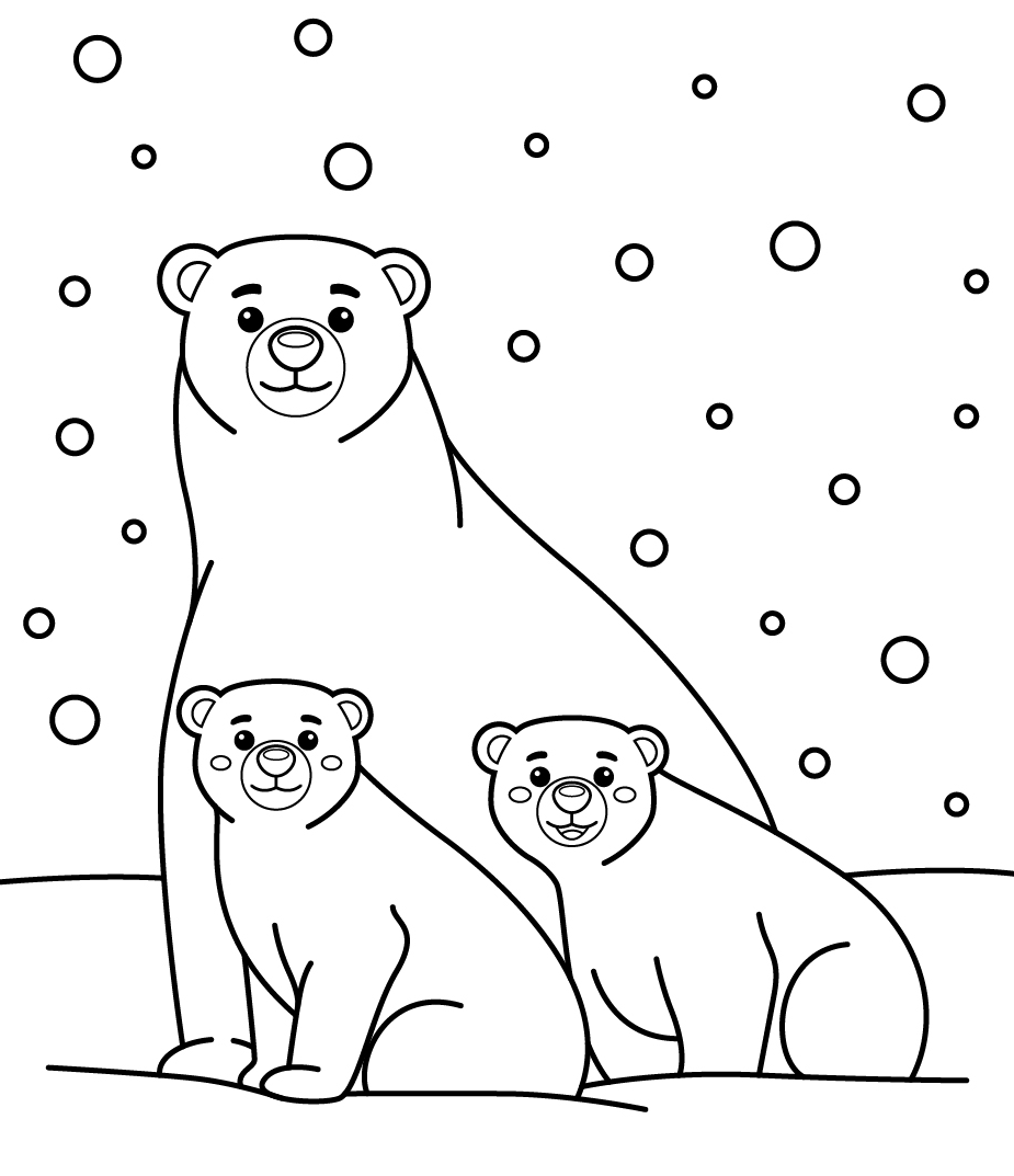 Polar bear coloring pages printable for free download