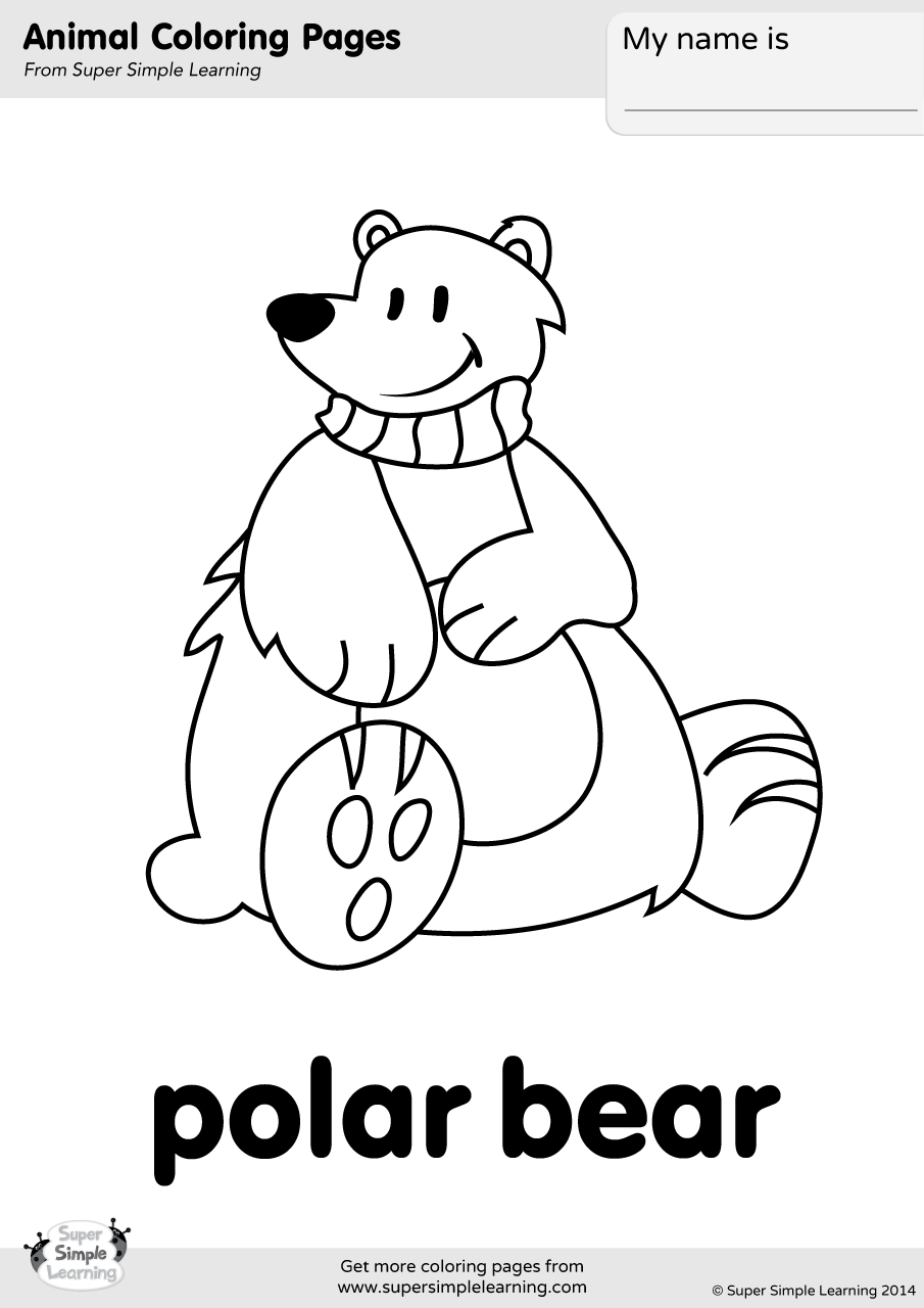 Polar bear coloring page