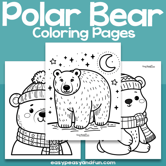 Polar bear coloring pages â easy peasy and fun hip