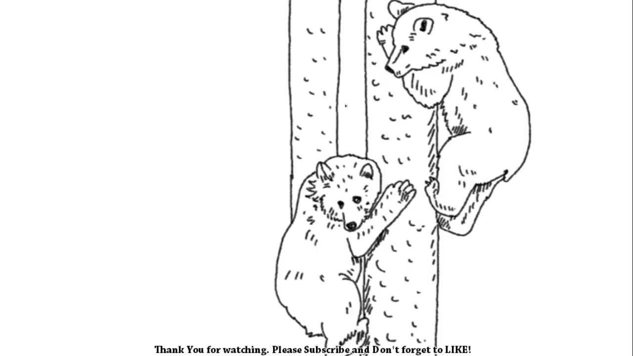 How to draw two bears climbing a tree yzarts yzarts