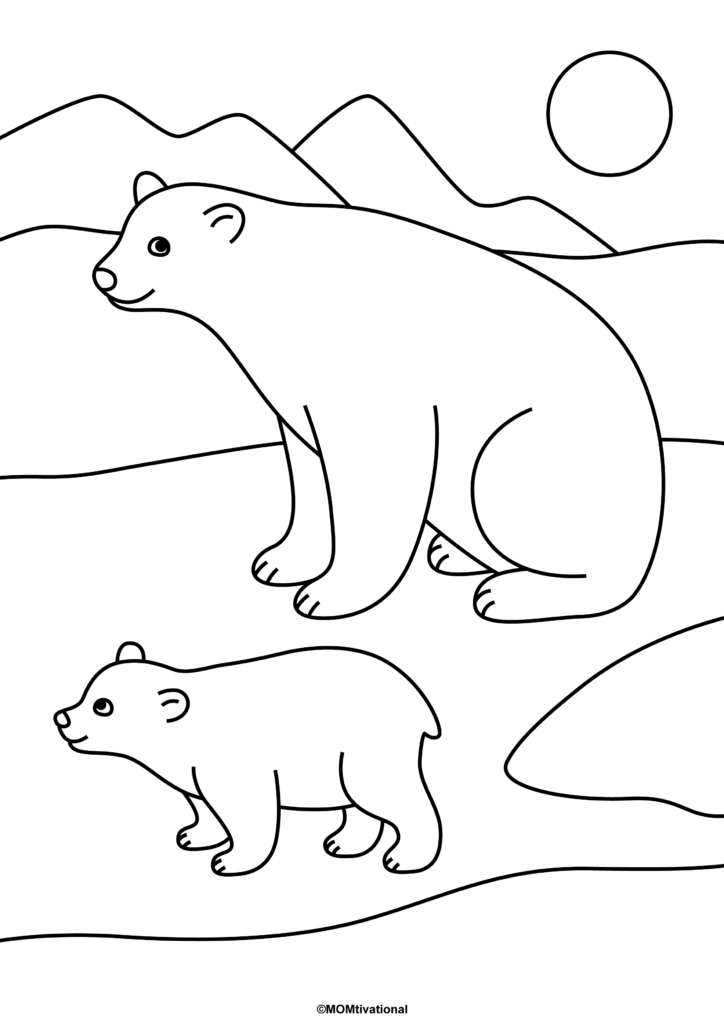 Free polar bear coloring page printables that are super cool get it polar bear coloring page bear coloring pages polar bear color