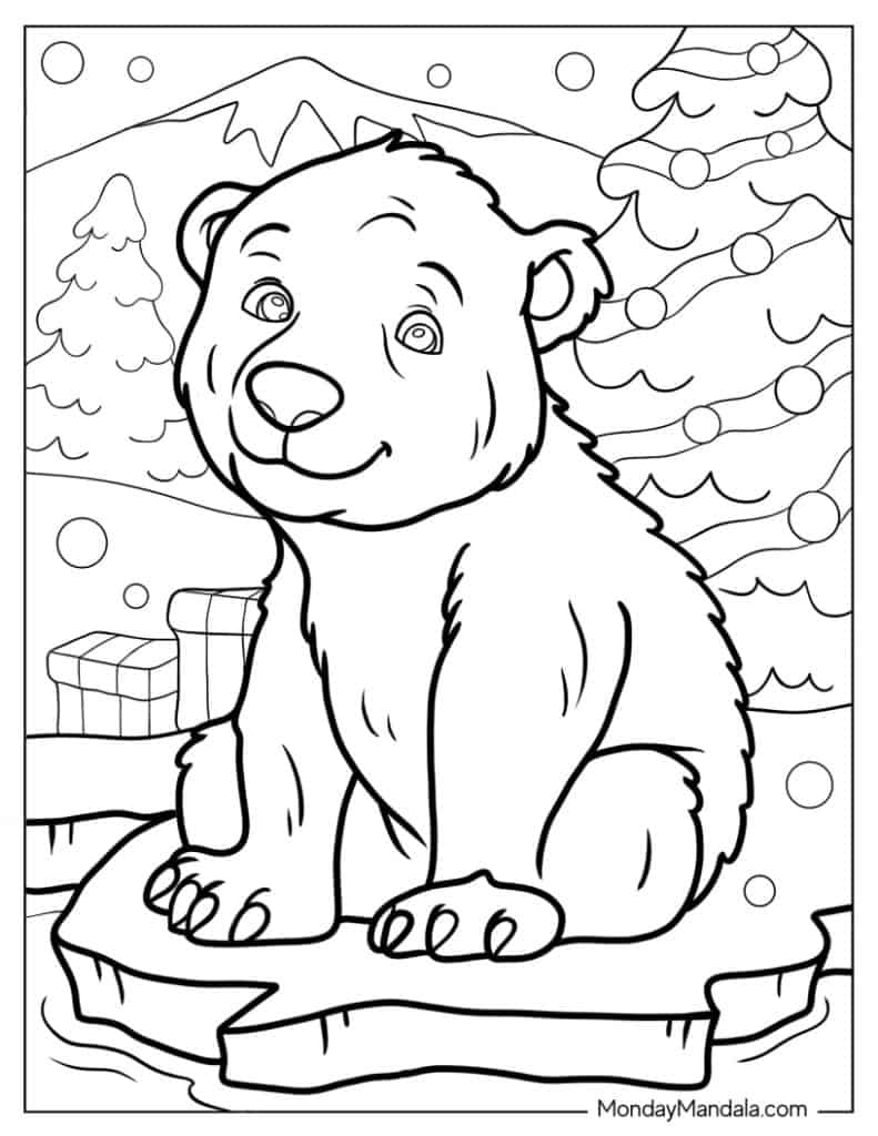 Polar bear coloring pages free pdf printables