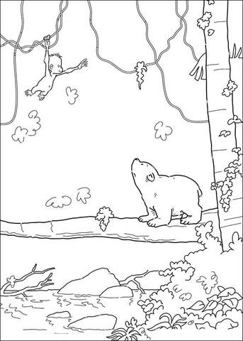 Lars is looking at the monkey coloring page free printable coloring pages