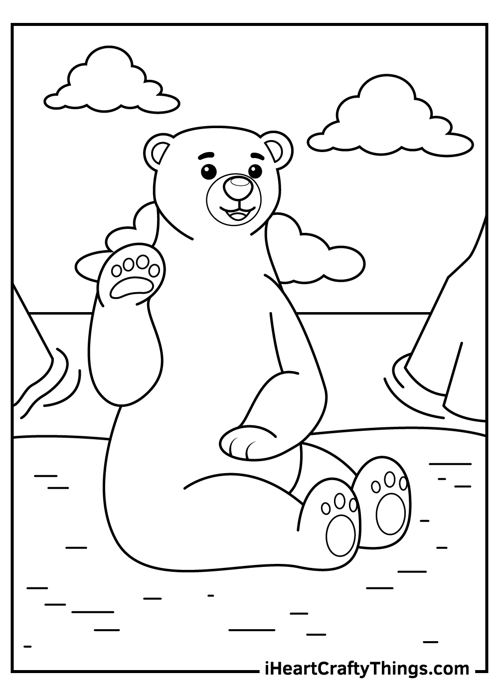 Polar bears coloring pages free printables