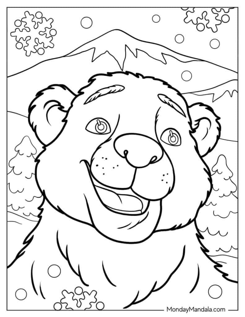 Polar bear coloring pages free pdf printables