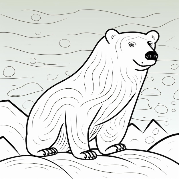 Premium ai image coloring page of a bear climbing a tree in the woods generative ai