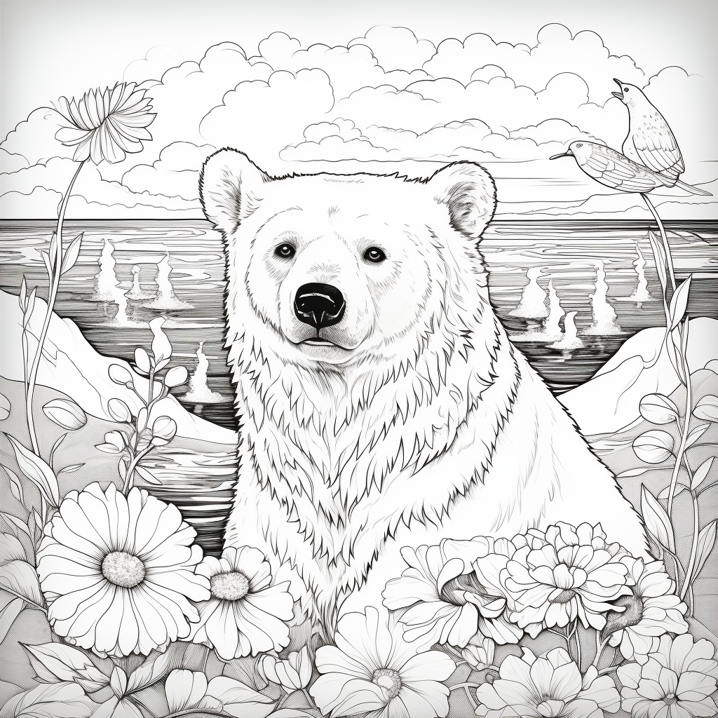 Polar bear coloring books for children coloring pages