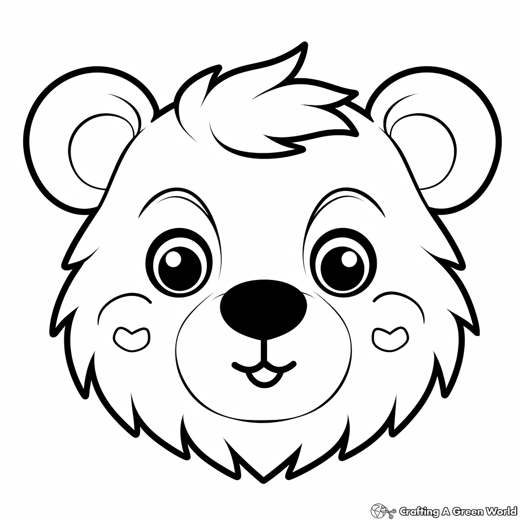 Bear face coloring pages