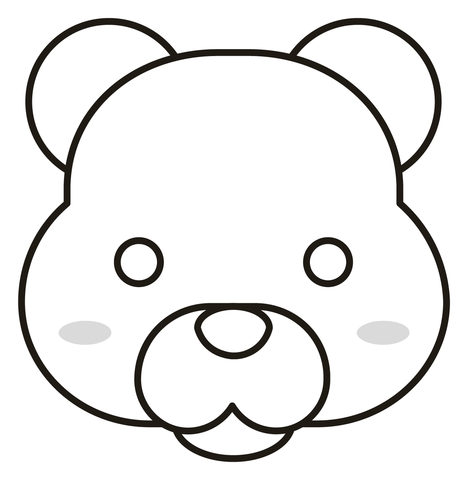 Bear face coloring page free printable coloring pages