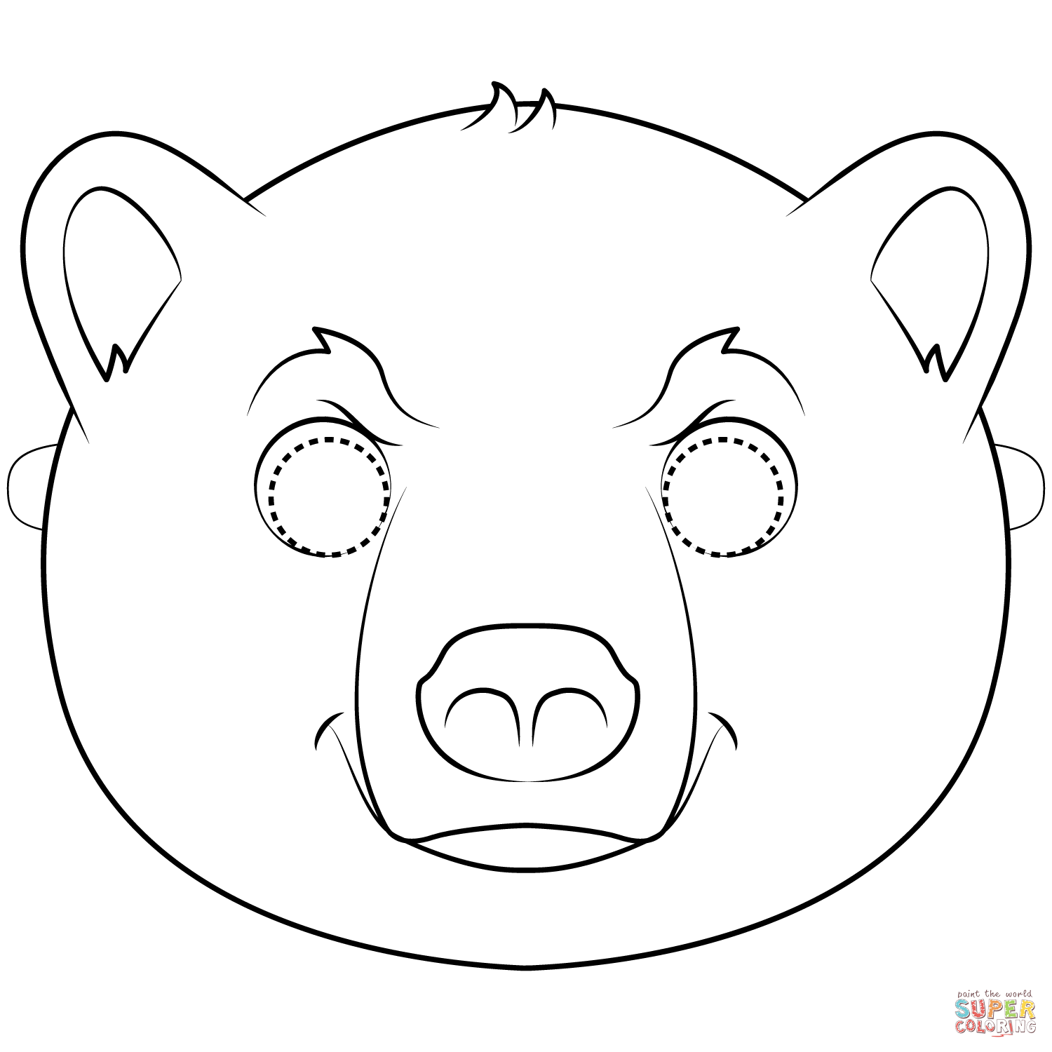 Polar bear mask coloring page free printable coloring pages