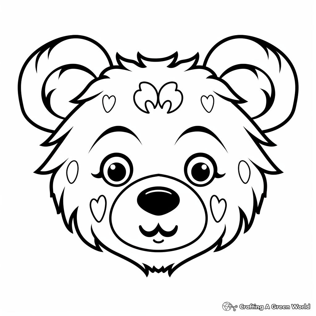 Bear face coloring pages