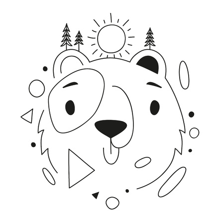 Polar bear coloring page stock photos and images