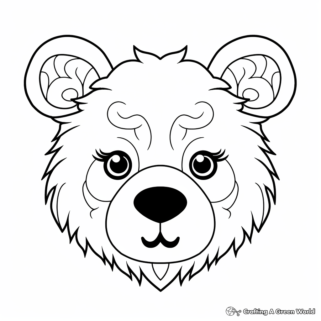 Bear face coloring pages