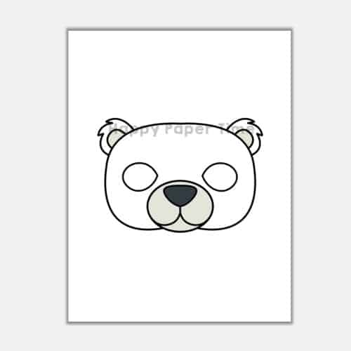 Polar bear mask printable paper template