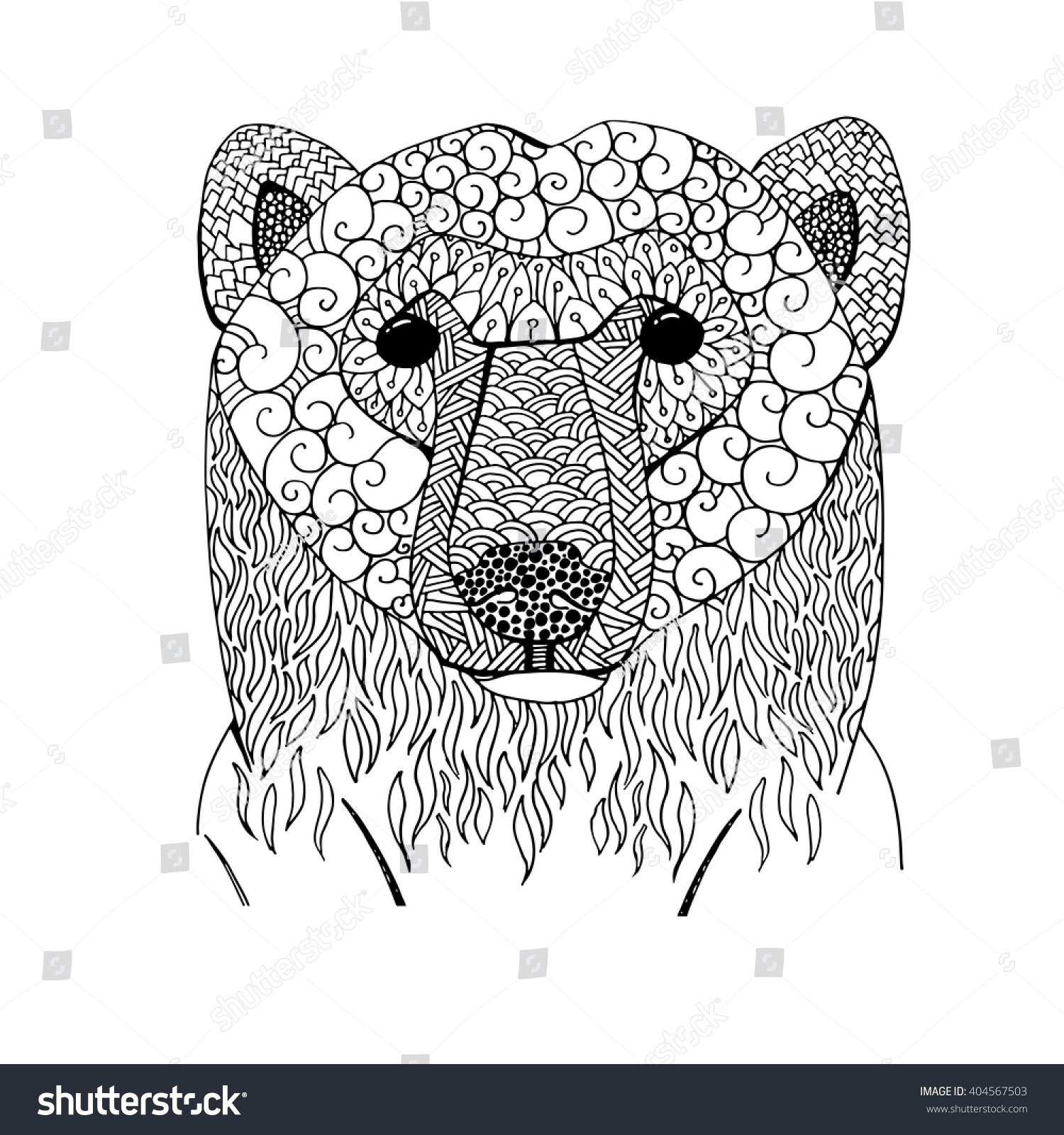 Vector illustration polar bears head filled stock vector royalty free