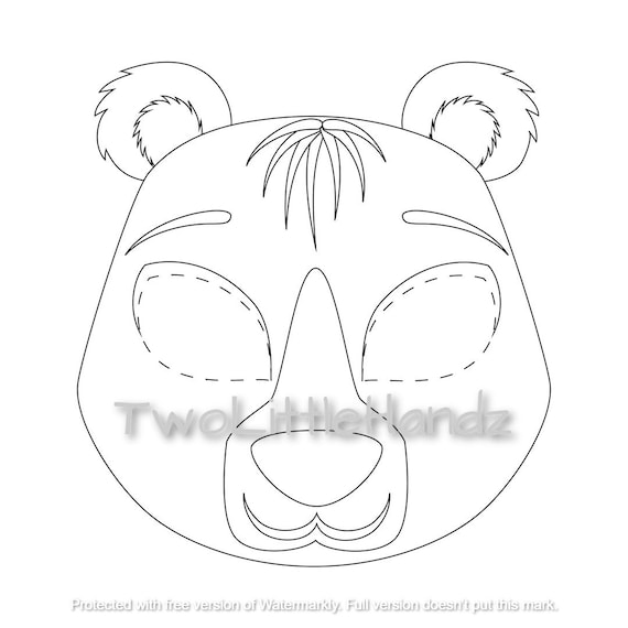 Polar bear printable mask animal masks for kids party printable coloring page digital download kids craft printable