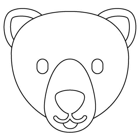 Polar bear face emoji coloring page free printable coloring pages