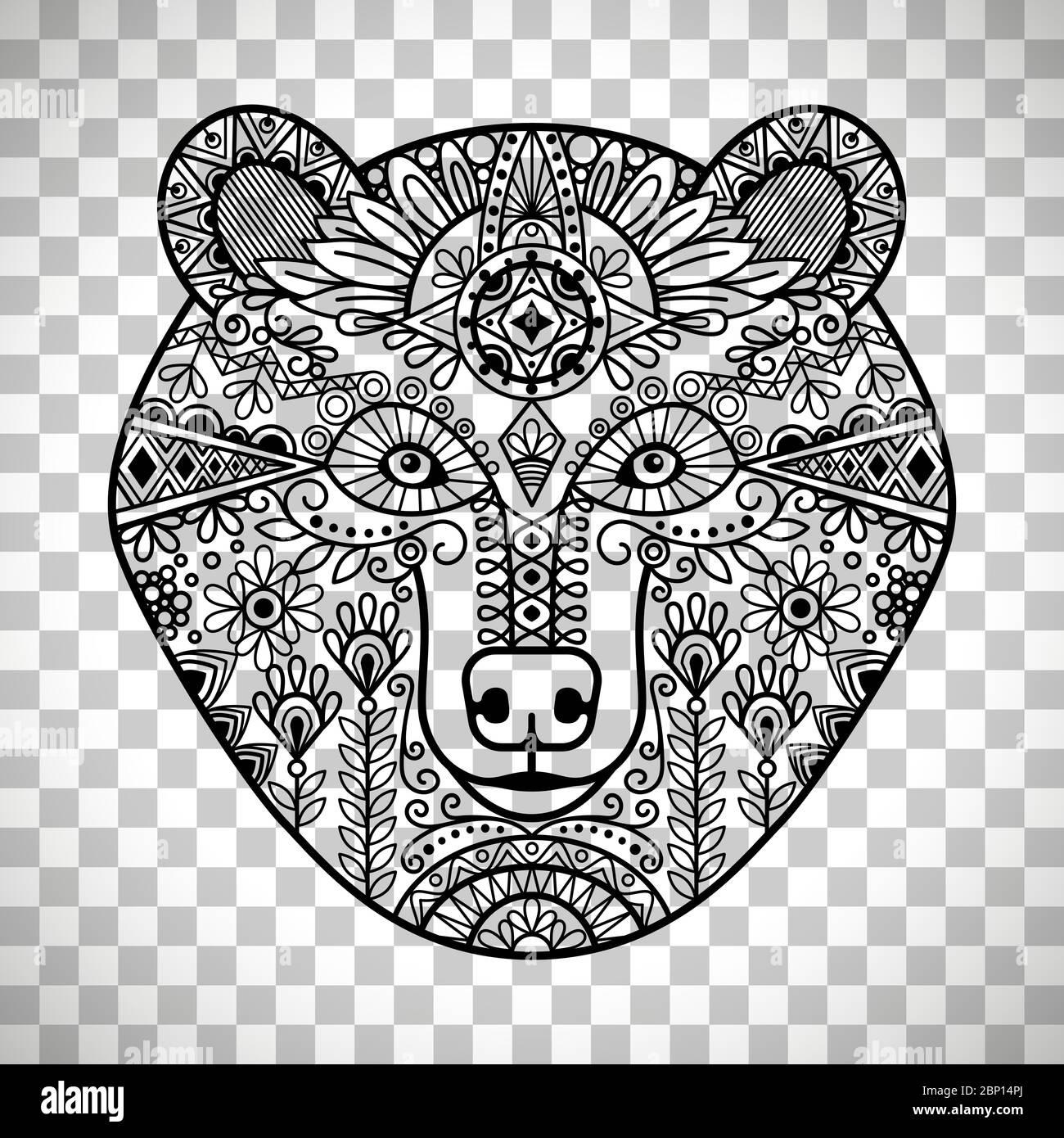 Polar bear head sketch stock vector images