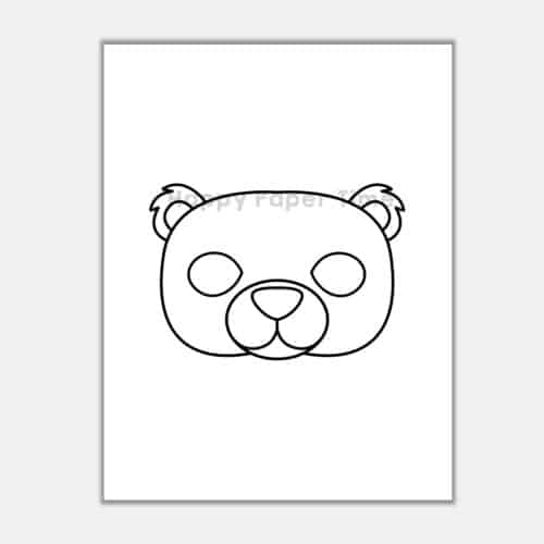 Polar bear mask printable paper template