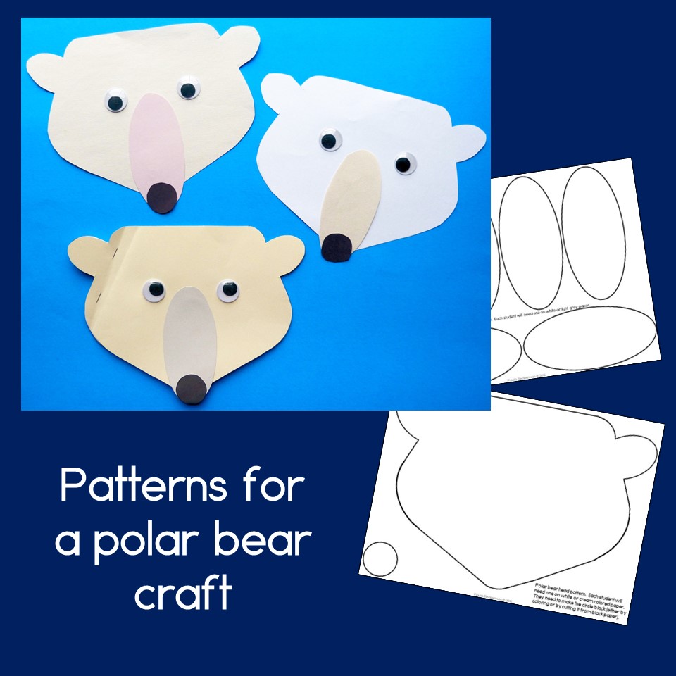 Polar bear craft and guided reading book with measurement activity made by teachers