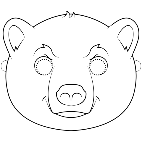 Polar bear mask coloring page free printable coloring pages