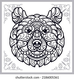 Grizzly bear zentangle arts isolated on stock vector royalty free