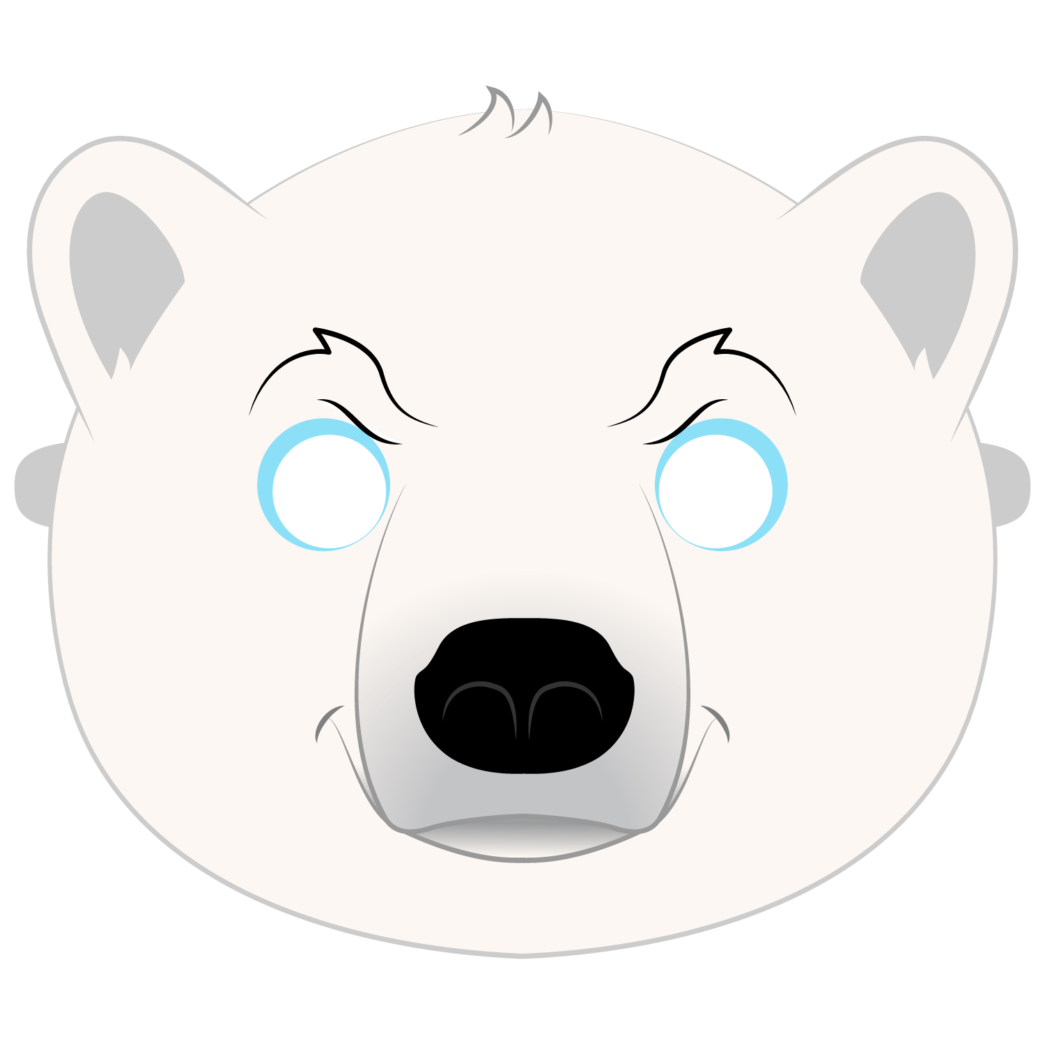 Polar bear mask template free printable papercraft templates