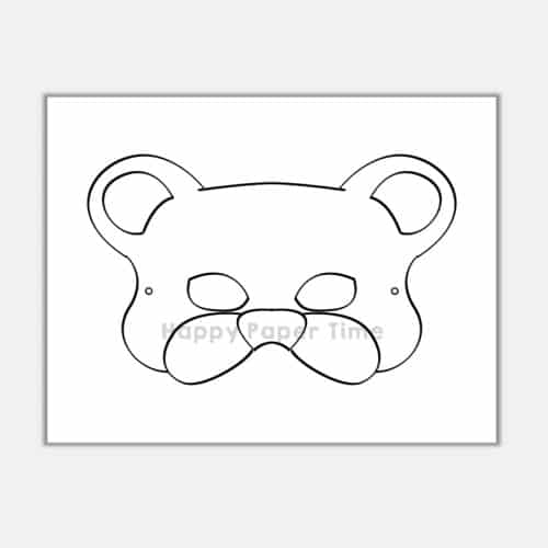 Bear mask paper template printable