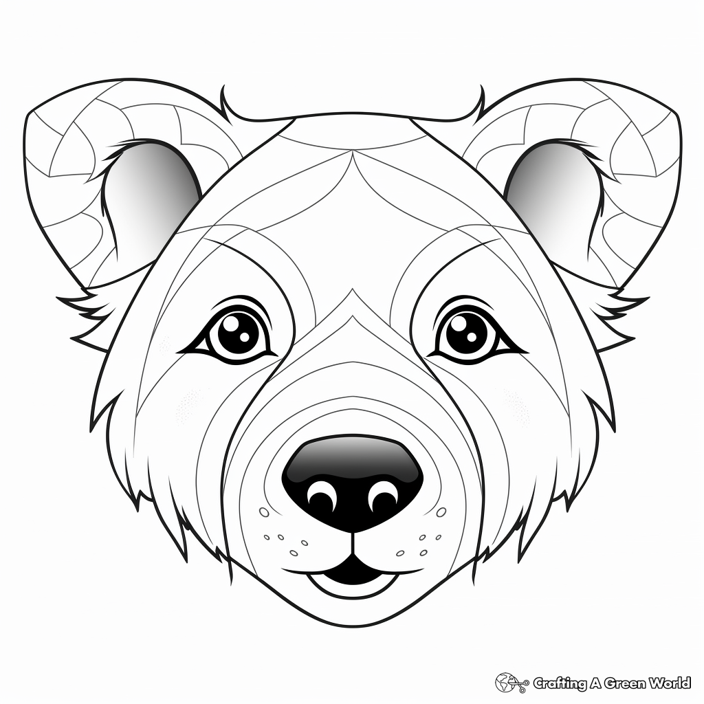 Bear face coloring pages