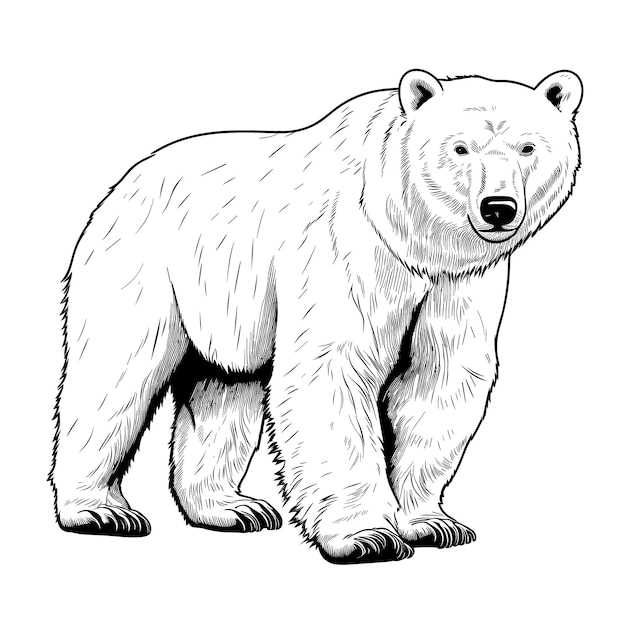 Premium vector hand drawn sketch polar bear illustration