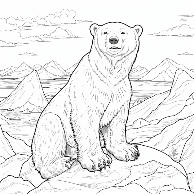 Premium ai image coloring pages of polar bears free printable polar bear coloring pages for kids